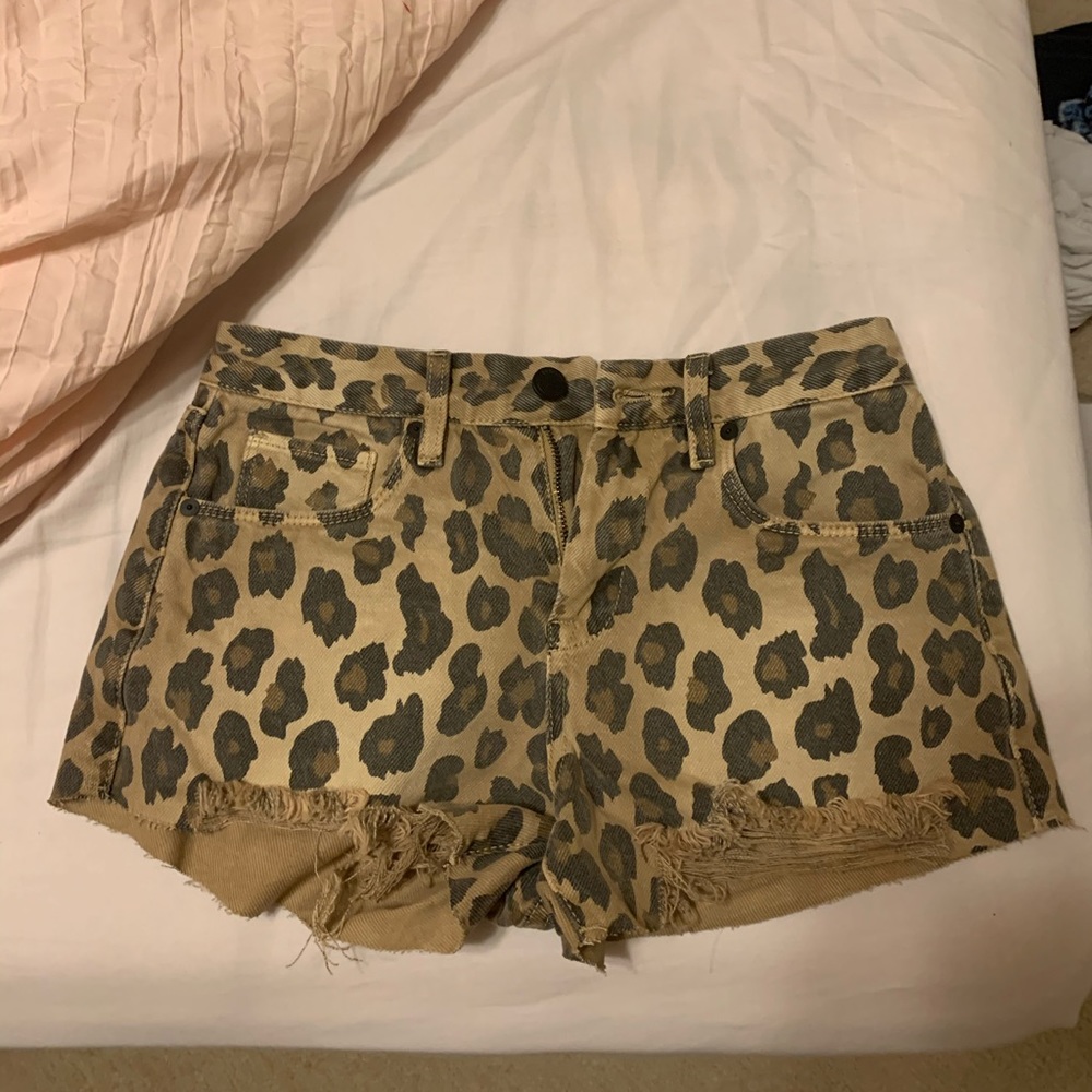 cheetah jean shorts